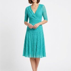 Teal Lace boho Midi Dress by Rabbit Rabbit Rabbit size 4 medium